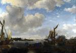 欧洲12-19世纪油画三_CAPPELLE, Jan van de - A River Scene with a Dutch Yacht firing a Salute
